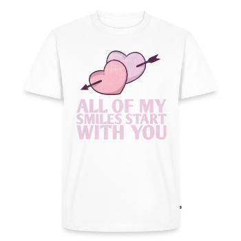 All My Smiles Start With You Design For The Bride - Men's Premium Organic T-Shirt - white - Front - Nico (187cm)