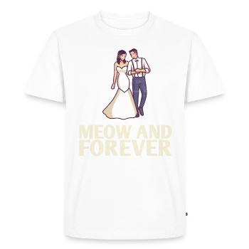 Meow et Forever Marriage Design pour la mariée et - T-shirt Premium bio Homme - blanc - Devant - Nico (187cm)