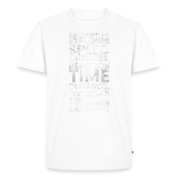 Le badminton étudie les changements de vitesse - T-shirt Premium bio Homme - blanc - Devant - Nico (187cm)