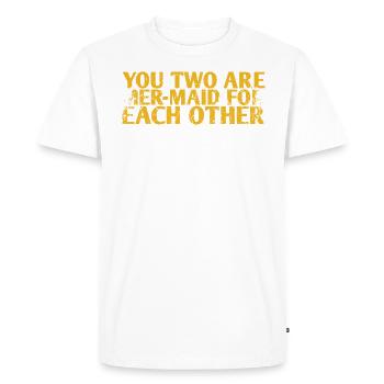 Vous êtes tous les deux mer-servantes l’un pour l’autre pour la mariée - T-shirt Premium bio Homme - blanc - Devant - Nico (187cm)