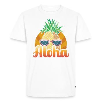 Aloha-ananas-sonnenuntergang-entwurf Für - Männer Premium Bio T-Shirt - Weiß - Vorne - Nico (187cm)