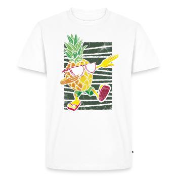 Dabbing Pineapple Sunglasses Design For The - Men's Premium Organic T-Shirt - white - Front - Nico (187cm)