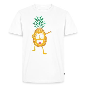 Dabbing ananas design Pour les amoureux de la plage - T-shirt Premium bio Homme - blanc - Devant - Nico (187cm)