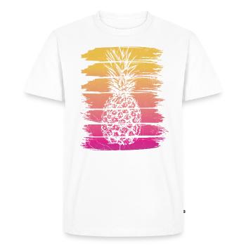 Pineapple retro design For beach lovers Pineapple - Men's Premium Organic T-Shirt - white - Front - Nico (187cm)