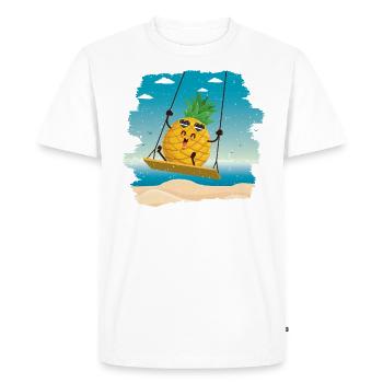 Pineapple Swing Design For Beach Lovers Pineapple - Men's Premium Organic T-Shirt - white - Front - Nico (187cm)