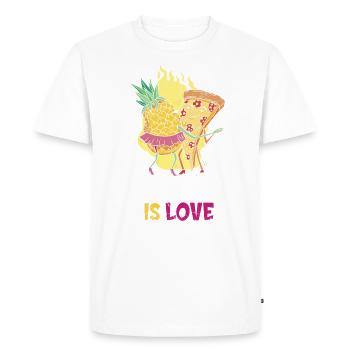 Love Is Love, Pineapple And Pizza Design For The - Men's Premium Organic T-Shirt - white - Front - Nico (187cm)
