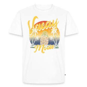 Vacay-modus pineapple pine design For beach - Men's Premium Organic T-Shirt - white - Front - Nico (187cm)