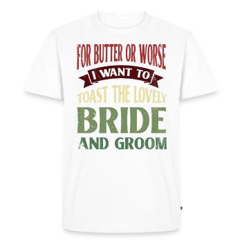 Pour le beurre ou pire, j’aimerais aller au - T-shirt Premium bio Homme - blanc - Devant - Nico (187cm)