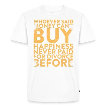 Celui qui a dit que l’argent ne peut jamais faire le bonheur - T-shirt Premium bio Homme - blanc - Devant - Nico (187cm)