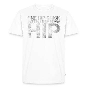 Un poussin branché avec une nouvelle femme branchée - T-shirt Premium bio Homme - blanc - Devant - Nico (187cm)