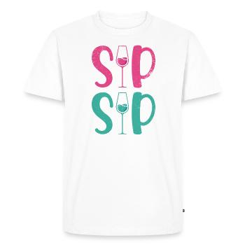 Sip Sip Hurra Marriage Design pour marié-marié - T-shirt Premium bio Homme - blanc - Devant - Nico (187cm)