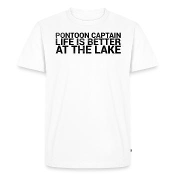 Pontoon captain Life is better on the sea engine - Men's Premium Organic T-Shirt - white - Front - Nico (187cm)