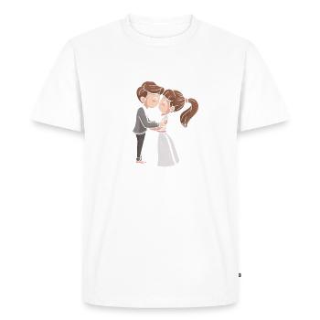Le couple de mariée le plus doux que j’ai jamais fait pour la mariée - T-shirt Premium bio Homme - blanc - Devant - Nico (187cm)