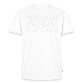 Pontoon captain Life is better on the sea engine - Men's Premium Organic T-Shirt - white - Front - Nico (187cm)