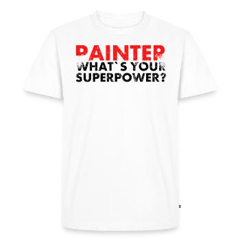 Painter What is your superpower design for Painter? - Men's Premium Organic T-Shirt - white - Front - Nico (187cm)