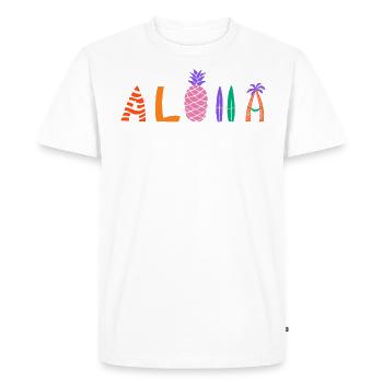 Conception d’ananas Aloha pour les amoureux de la plage ananas - T-shirt Premium bio Homme - blanc - Devant - Nico (187cm)