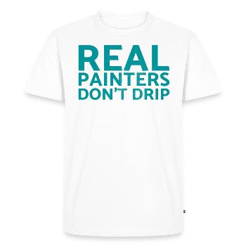 Real painters drop no design for painters - Men's Premium Organic T-Shirt - white - Front - Nico (187cm)