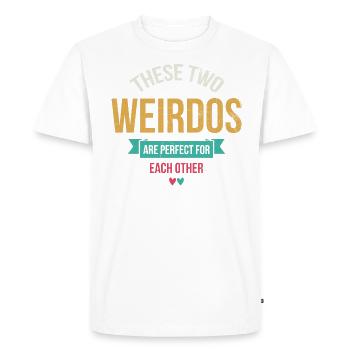 These two weirdos are perfect for anyone for the - Men's Premium Organic T-Shirt - white - Front - Nico (187cm)