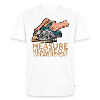 Mesure Mesure Coupe Jurer Répéter pour les charpentiers - T-shirt Premium bio Homme - blanc - Devant - Nico (187cm)