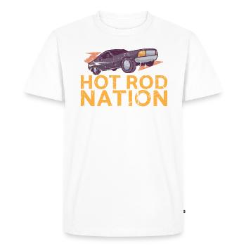 Hot Rod Nation Design pour les fans de voitures classiques - T-shirt Premium bio Homme - blanc - Devant - Nico (187cm)