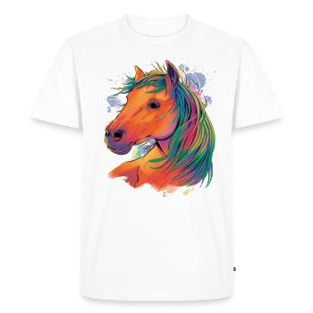 Conception de cheval aquarelle pour les cavaliers, - T-shirt Premium bio Homme - blanc - Devant - Nico (187cm)