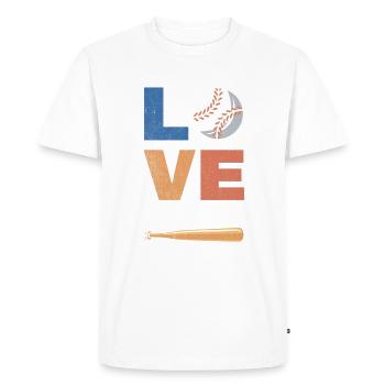J’adore le design de softball pour le baseball - T-shirt Premium bio Homme - blanc - Devant - Nico (187cm)