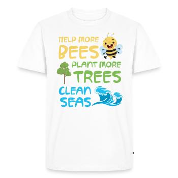 Aidez plus d’abeilles, plantez plus d’arbres, - T-shirt Premium bio Homme - blanc - Devant - Nico (187cm)
