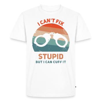 Je ne peux pas réparer la stupidité, mais je peux - T-shirt Premium bio Homme - blanc - Devant - Nico (187cm)