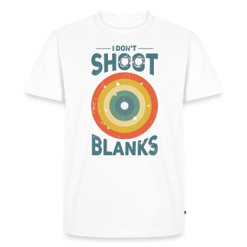Je ne tire pas à blanc, père - T-shirt Premium bio Homme - blanc - Devant - Nico (187cm)