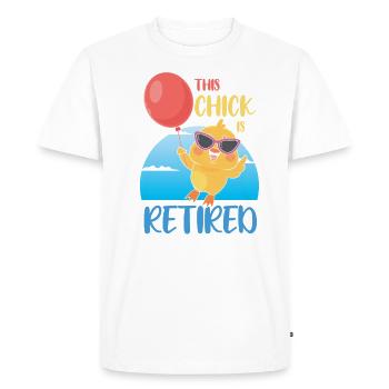 Ce poussin est à la retraite - T-shirt Premium bio Homme - blanc - Devant - Nico (187cm)