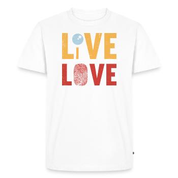 Live Love Lab, Enquêteur - T-shirt Premium bio Homme - blanc - Devant - Nico (187cm)