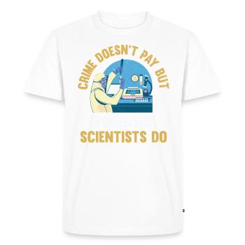 Le crime ne paie pas, mais un médecin légiste - T-shirt Premium bio Homme - blanc - Devant - Nico (187cm)