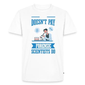 Le crime ne paie pas, mais les médecins légistes - T-shirt Premium bio Homme - blanc - Devant - Nico (187cm)