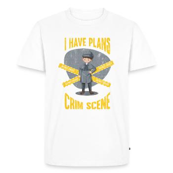 Je ne peux pas, j’ai des casseroles sur la scène du crime, - T-shirt Premium bio Homme - blanc - Devant - Nico (187cm)