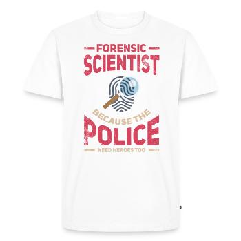 Experts médico-légaux La police a besoin de héros, - T-shirt Premium bio Homme - blanc - Devant - Nico (187cm)