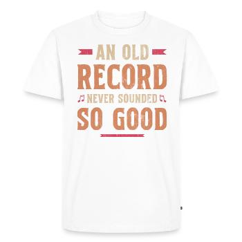 Collection vinyle platine, disque vinyle - T-shirt Premium bio Homme - blanc - Devant - Nico (187cm)