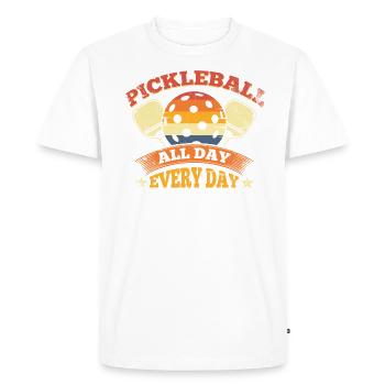 La vie est incroyable, Pickleball le fait - T-shirt Premium bio Homme - blanc - Devant - Nico (187cm)