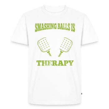 Life is amazing, Pickleball does it - Men's Premium Organic T-Shirt - white - Front - Nico (187cm)