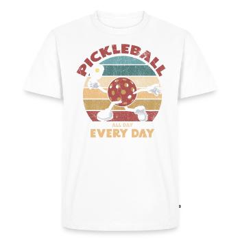 La vie est incroyable, Pickleball le fait - T-shirt Premium bio Homme - blanc - Devant - Nico (187cm)