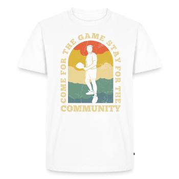 Life is amazing, Pickleball does it - Men's Premium Organic T-Shirt - white - Front - Nico (187cm)