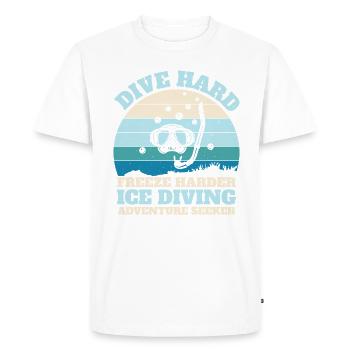 Dive Hard Freezy, Pion de glace - T-shirt Premium bio Homme - blanc - Devant - Nico (187cm)