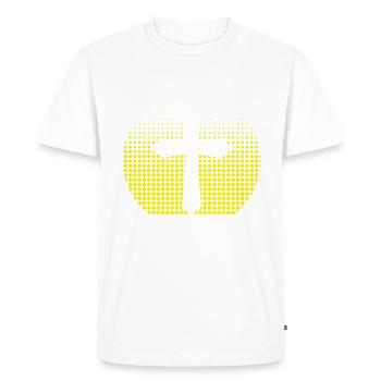Pasteur à votre service, aumônier - T-shirt Premium bio Homme - blanc - Devant - Nico (187cm)