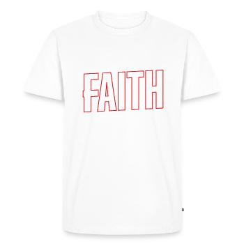 Amener la foi au premier plan, aumônier - T-shirt Premium bio Homme - blanc - Devant - Nico (187cm)