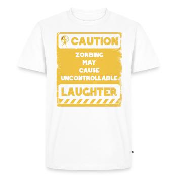 Zorbing can cause uncontrollable laughter - Men's Premium Organic T-Shirt - white - Front - Nico (187cm)