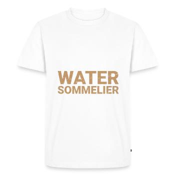 Sommelier de l’eau - T-shirt Premium bio Homme - blanc - Devant - Nico (187cm)