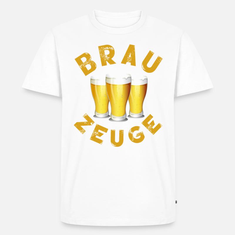 Brewman Beer Drinker - Männer Premium Bio T-Shirt - Weiß