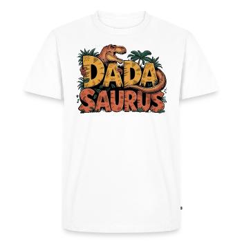 Dinosaure Papa Saurus Cadeau Papa - T-shirt Premium bio Homme - blanc - Devant - Nico (187cm)