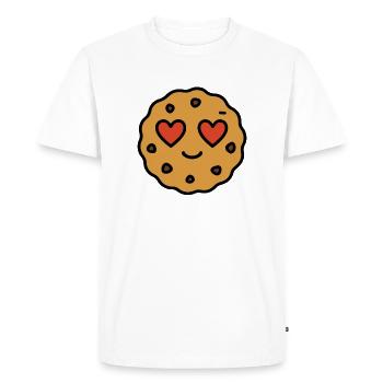 Cookie with Heart Eyes – Sweet Cookie Love Design - Men's Premium Organic T-Shirt - white - Front - Nico (187cm)
