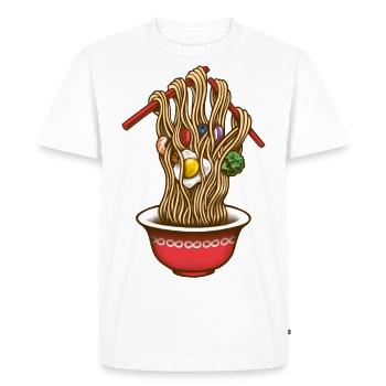 Infinity Noodles - Men's Premium Organic T-Shirt - white - Front - Nico (187cm)