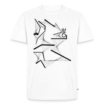 LOVE - Lignes abstraites || affiche - T-shirt Premium bio Homme - blanc - Devant - Nico (187cm)